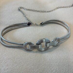 Silver disco retro belt